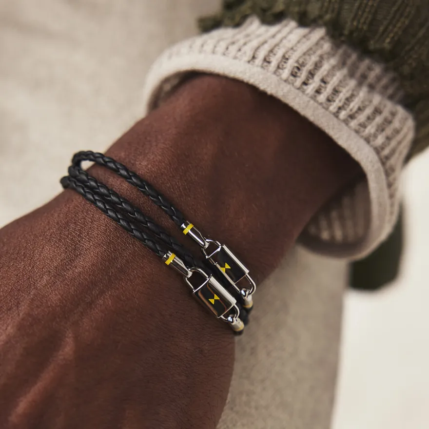 MVMT Bracelets^Double Braided Leather Bracelet