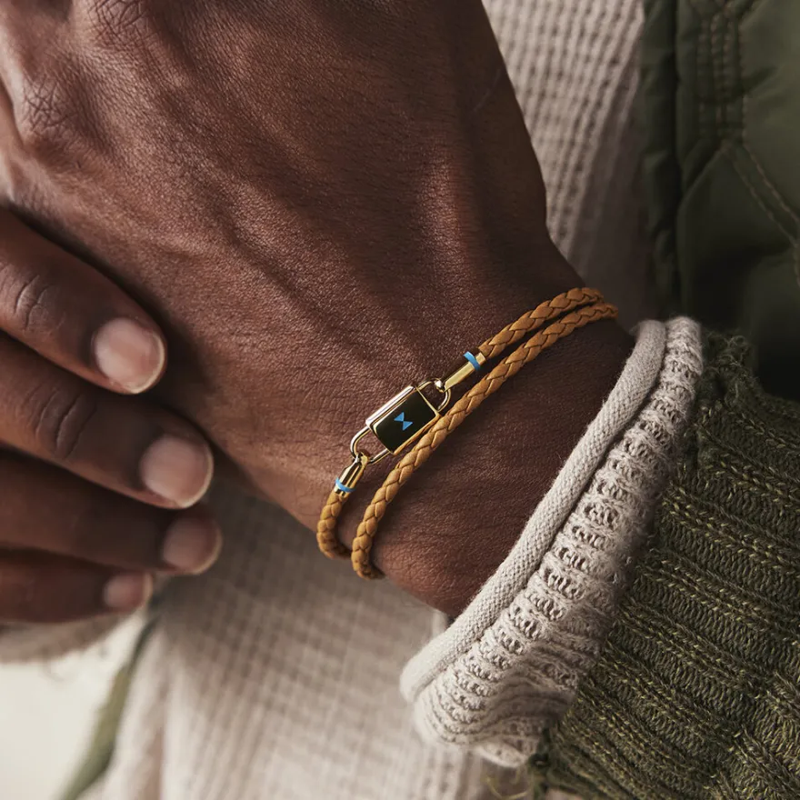 MVMT Bracelets^Double Braided Leather Bracelet