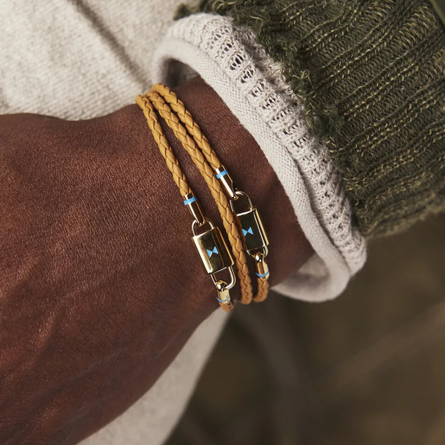 MVMT Bracelets^Double Braided Leather Bracelet