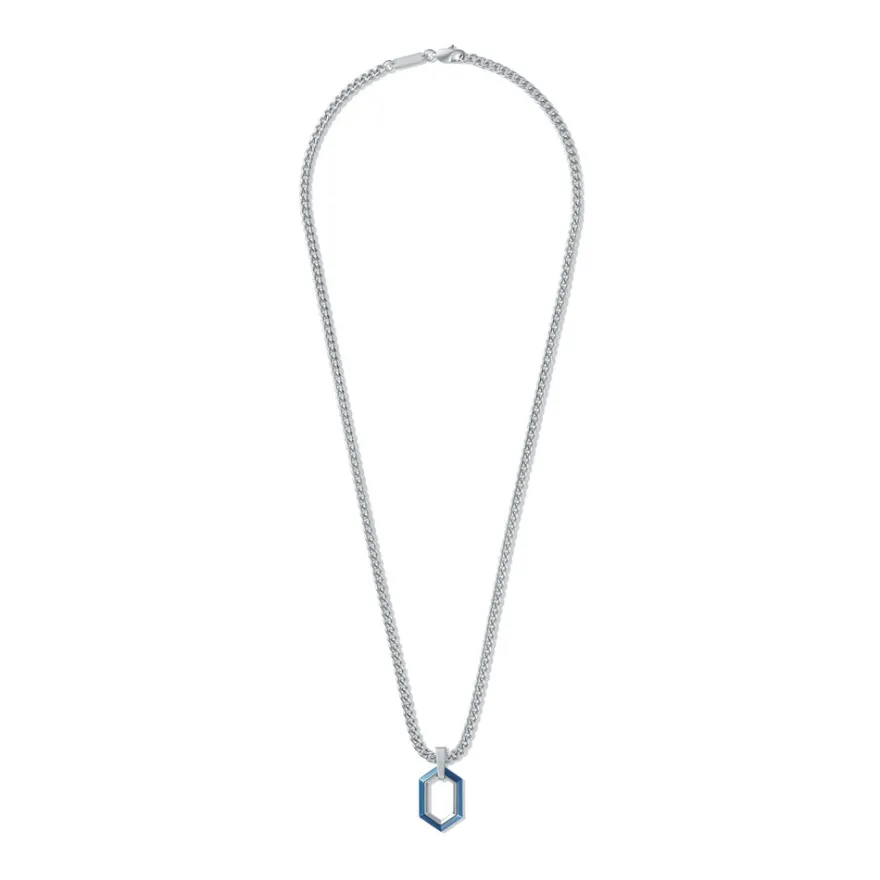 MVMT Necklaces^Hex Pendant Curb Chain Necklace