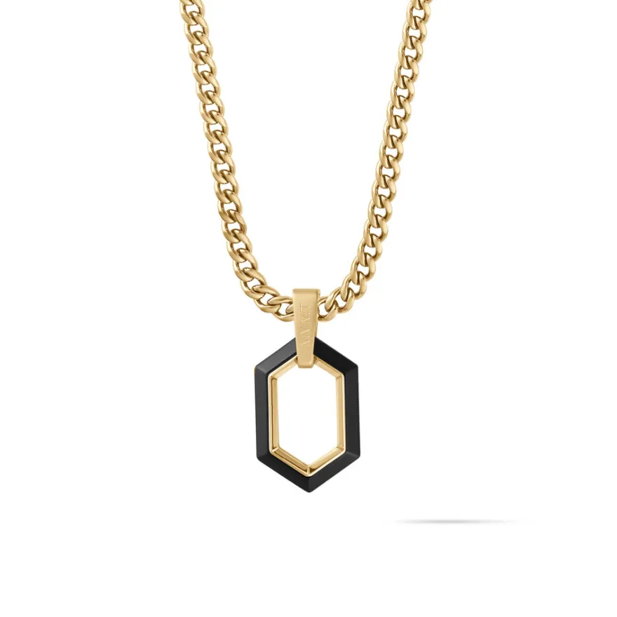 MVMT Necklaces^Hex Pendant Curb Chain Necklace