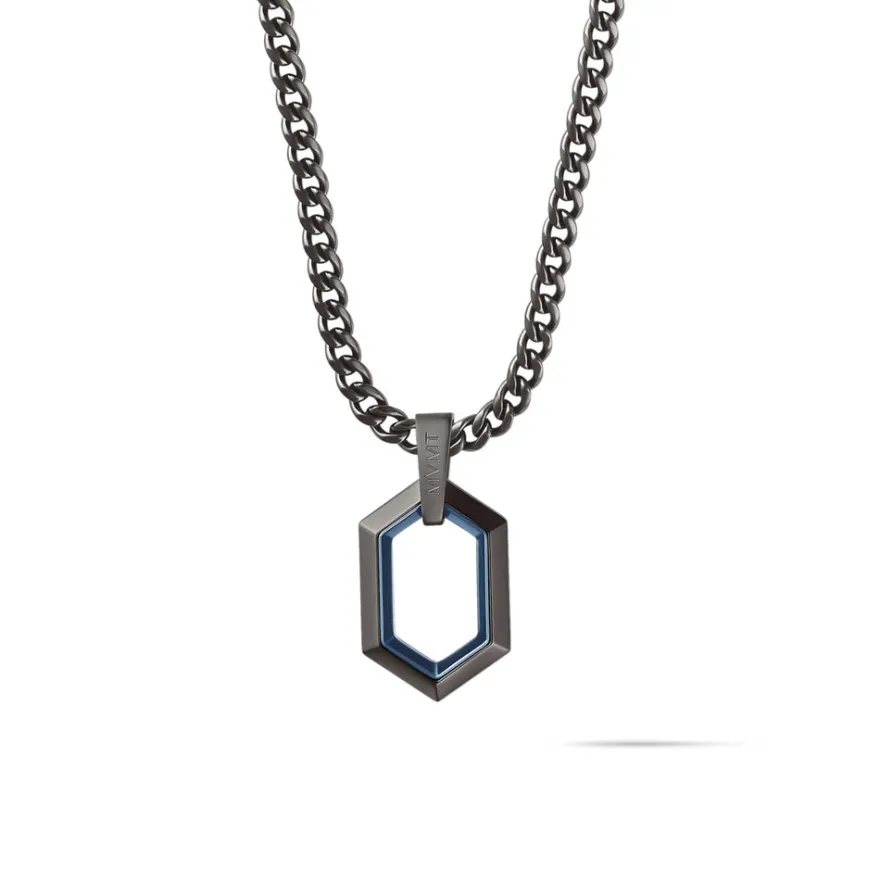 MVMT Necklaces^Hex Pendant Curb Chain Necklace