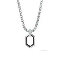 MVMT Necklaces^Hex Pendant Curb Chain Necklace