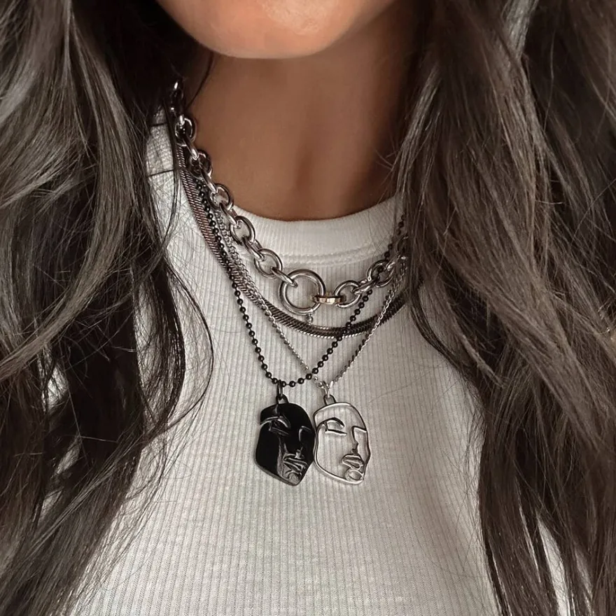 Women MVMT Pendants|Kim Rose Collection^Yin & Yang Necklace Set